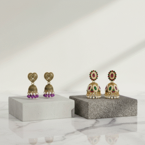 The Heritage Chronicles: Dual Artistry Jhumka Suite (set of 2)